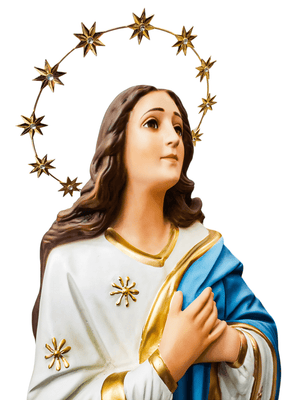 Imagem da Imaculada Conceição em Pó de Mármore com Olhos de Vidro 105 cm-TerraCotta Arte Sacra