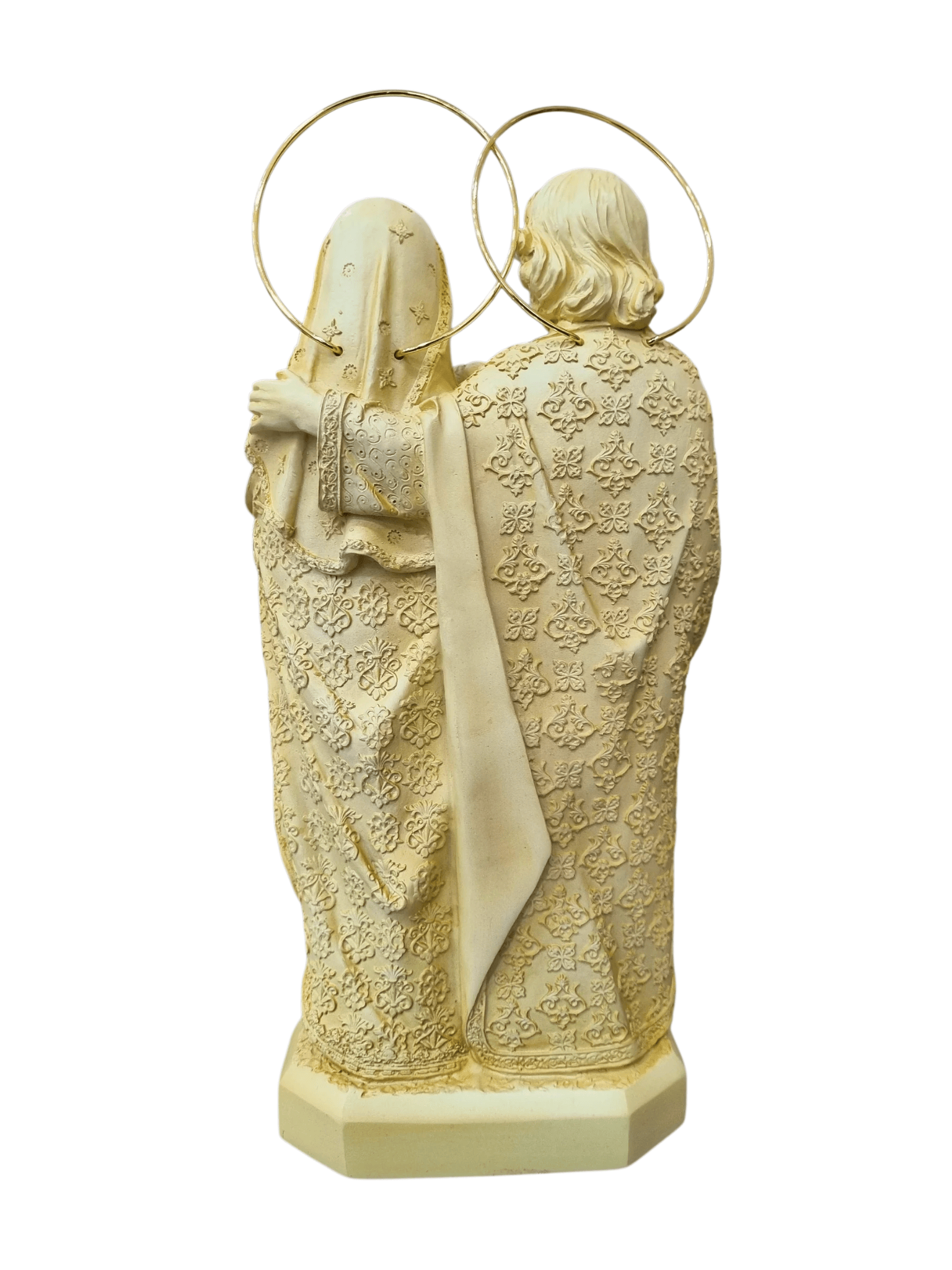 Imagem da Sagrada Família 30 cm em Pó de Mármore Marfim-TerraCotta Arte Sacra