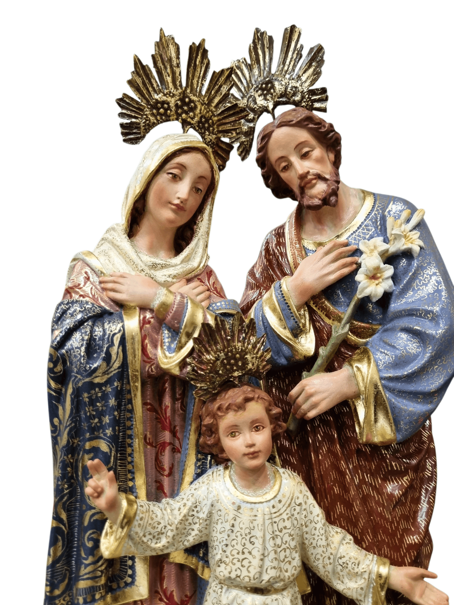 Imagem da Sagrada Família Policromada de 46 cm-TerraCotta Arte Sacra