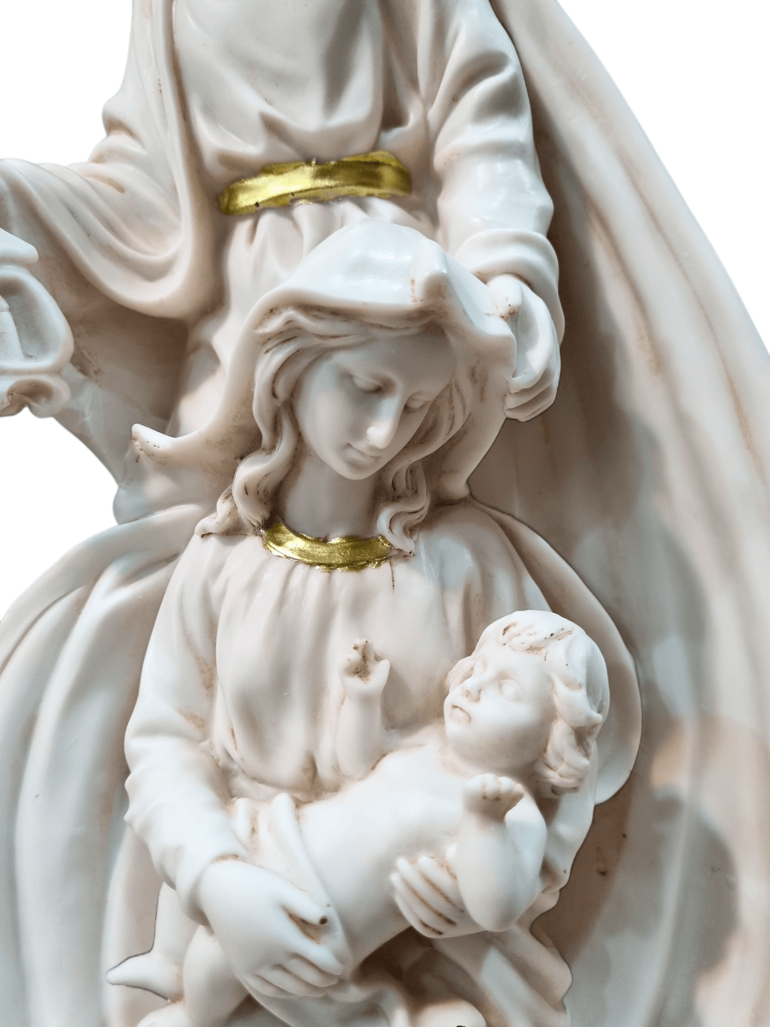 Imagem da Sagrada Família Vestia Branca em Resina 30 cm-TerraCotta Arte Sacra