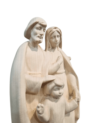 Imagem da Sagrada Família em Madeira Italiana Natural 24 cm-TerraCotta Arte Sacra