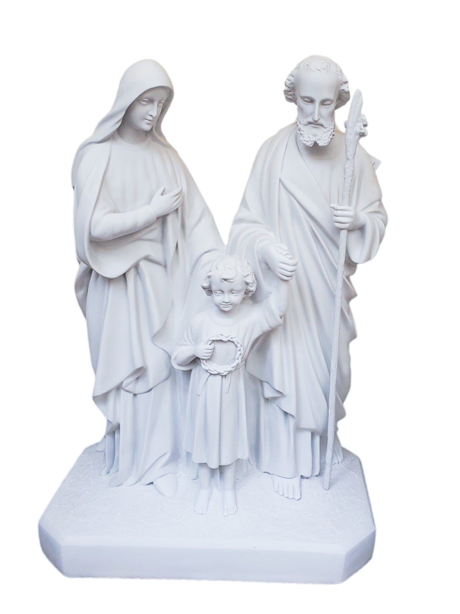 Imagem da Sagrada Família em Pó de Mármore 55 cm-TerraCotta Arte Sacra