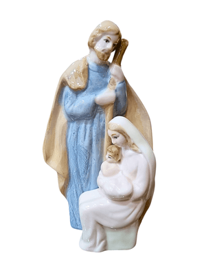 Imagem da Sagrada Família em Porcelana 14 cm-TerraCotta Arte Sacra