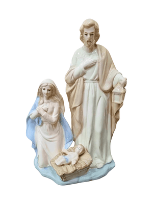 Imagem da Sagrada Família em Porcelana 20 cm-TerraCotta Arte Sacra
