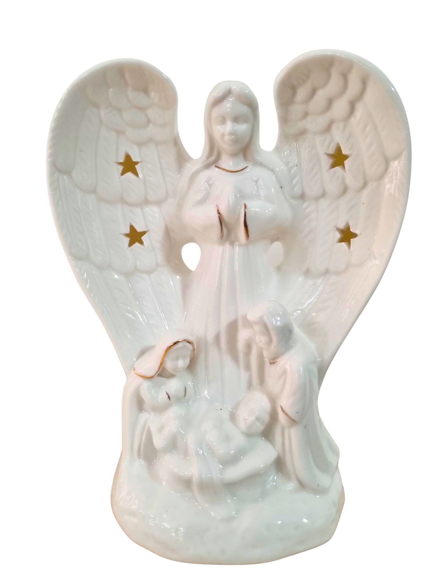 Imagem da Sagrada Família em Porcelana com Led 14 x 18 cm-TerraCotta Arte Sacra