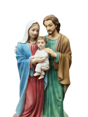 Imagem da Sagrada Família em Resina Colorida 15,5 cm-TerraCotta Arte Sacra