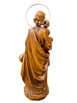 Imagem da São José em Pó de Mármore Cor Madeira 25 cm-TerraCotta Arte Sacra