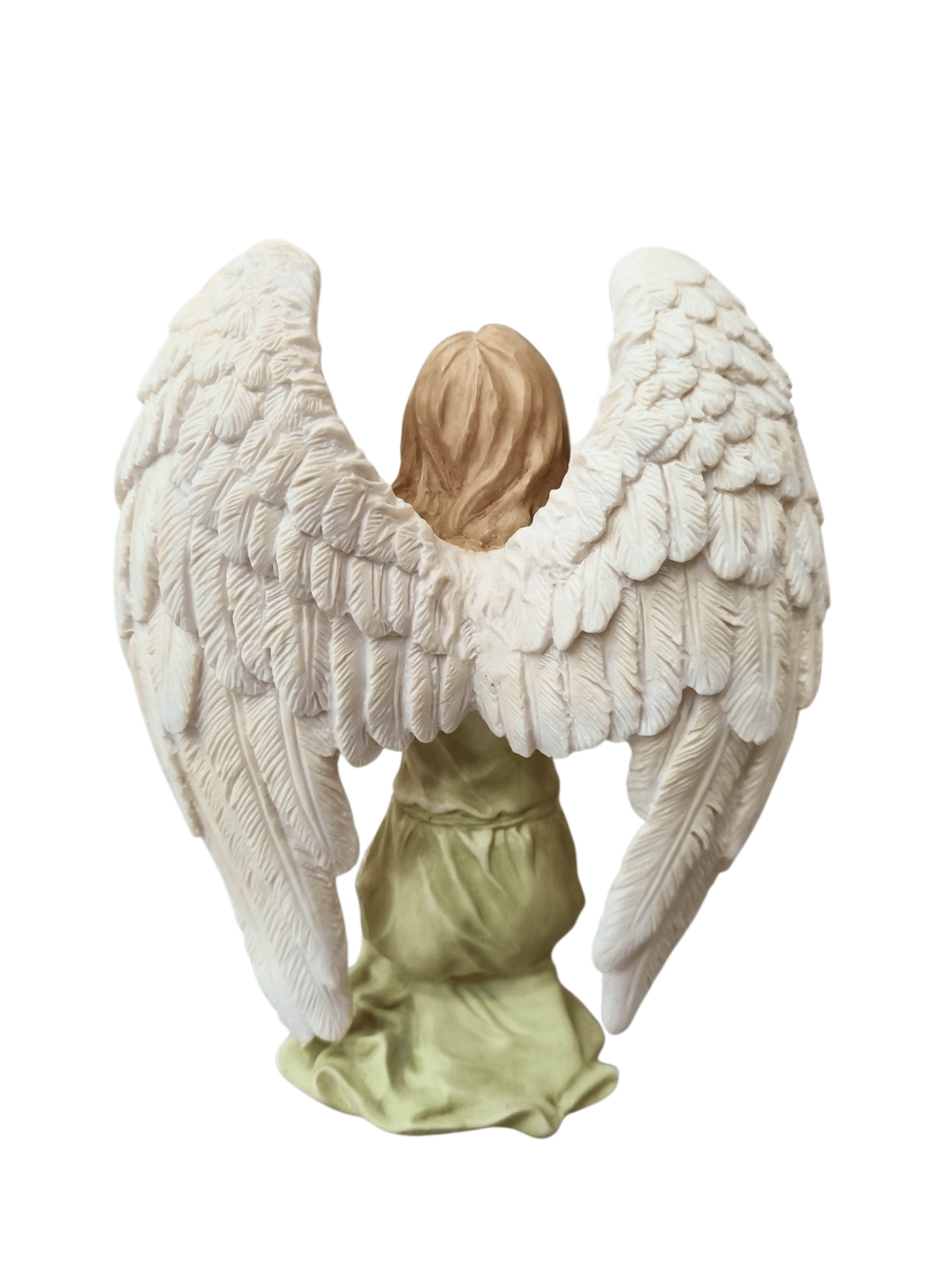 Imagem de Anjo com Pomba em Pó de Mármore Colorido 13 cm-TerraCotta Arte Sacra