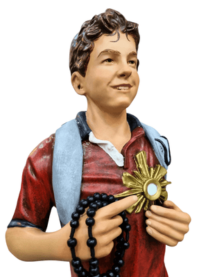 Imagem de Carlo Acutis Colorida em Fibra de Vidro 80 cm-TerraCotta Arte Sacra