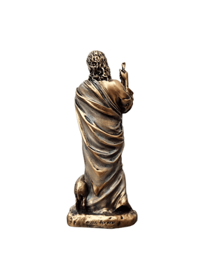 Imagem de Jesus Bom Pastor em Resina com Acabamento em Bronze 8,5 cm-TerraCotta Arte Sacra