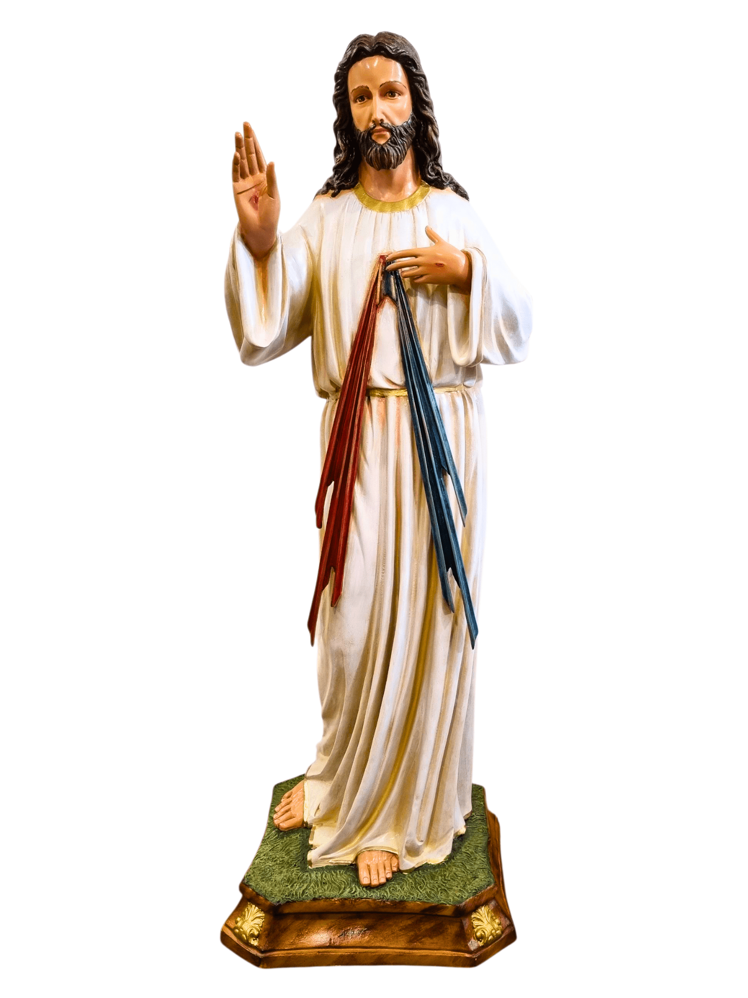 Imagem de Jesus Misericordioso em Fibra de Vidro 130 m-TerraCotta Arte Sacra