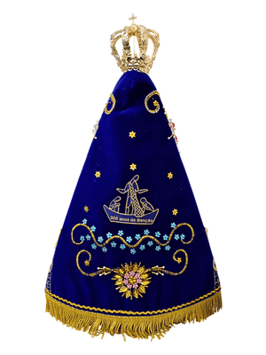 Imagem de Nossa Senhora Aparecida Fac-Símile com Manto Pesca Milagrosa 45 cm-TerraCotta Arte Sacra