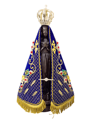 Imagem de Nossa Senhora Aparecida Fac-Símile com Manto Pesca Milagrosa 45 cm-TerraCotta Arte Sacra