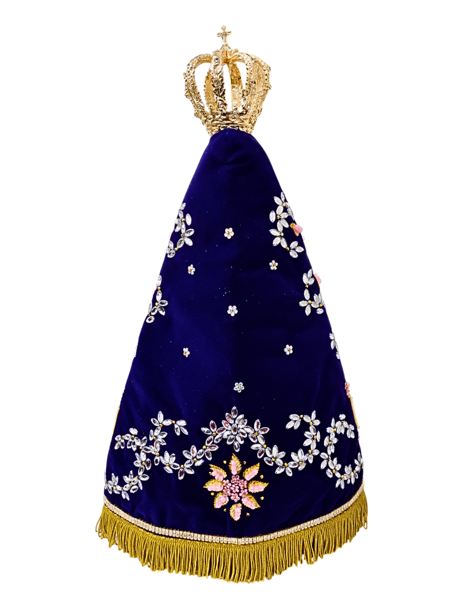 Imagem de Nossa Senhora Aparecida Fac-Símile com Manto em Veludo Alemão Bisotê 45 cm-TerraCotta Arte Sacra