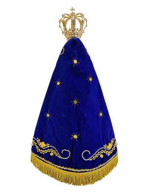 Imagem de Nossa Senhora Aparecida Fac-Símile em Madeira com Manto Basílica 46 cm-TerraCotta Arte Sacra