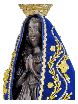 Imagem de Nossa Senhora Aparecida Fac-Símile em Madeira com Manto Basílica 46 cm-TerraCotta Arte Sacra