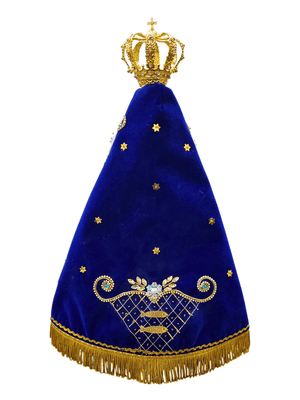 Imagem de Nossa Senhora Aparecida Fac-Símile em Madeira com Manto Pesca Milagrosa 45 cm-TerraCotta Arte Sacra