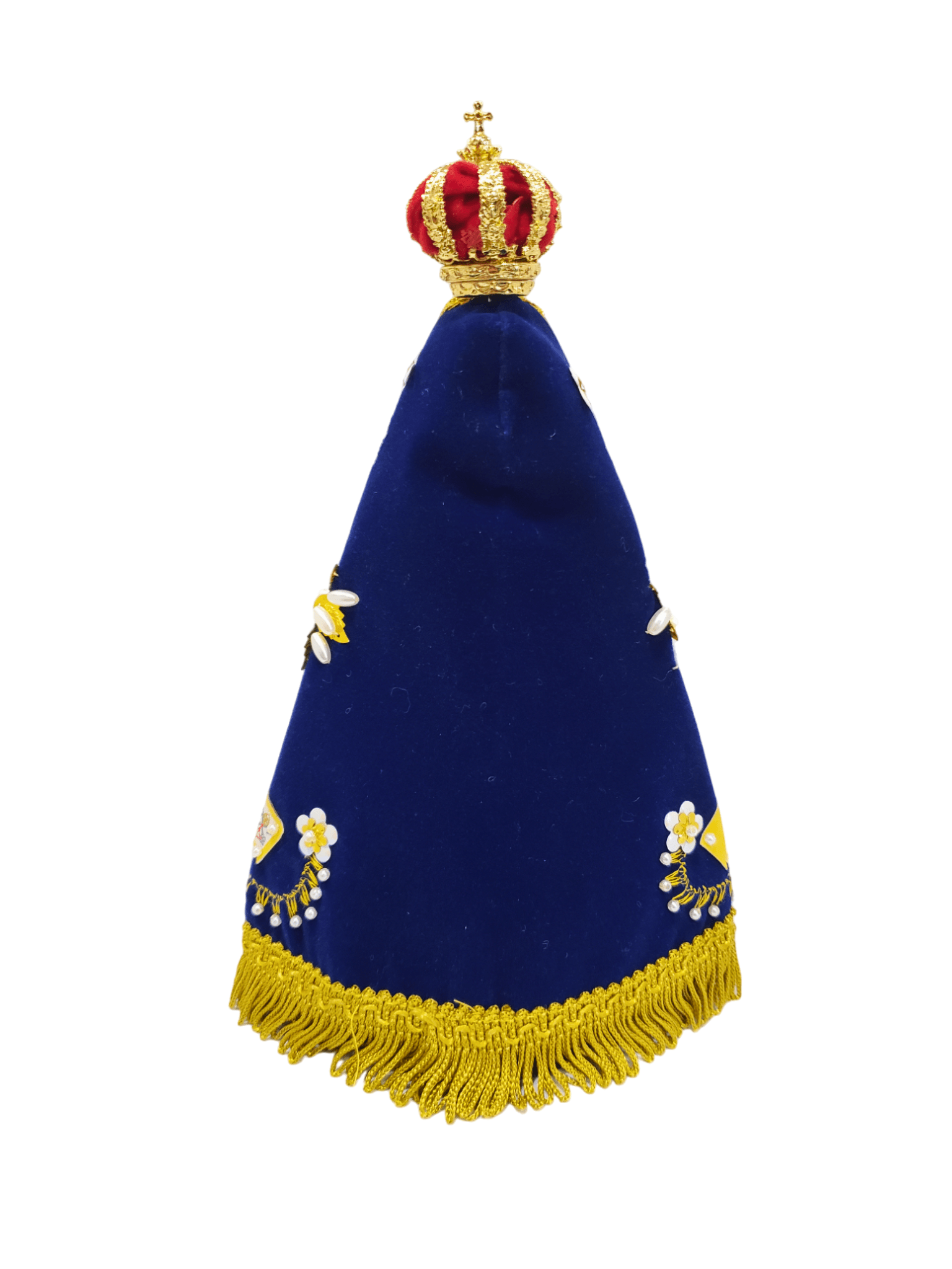 Imagem de Nossa Senhora Aparecida Manto Azul Royal com Flor Pérola 23 cm-TerraCotta Arte Sacra