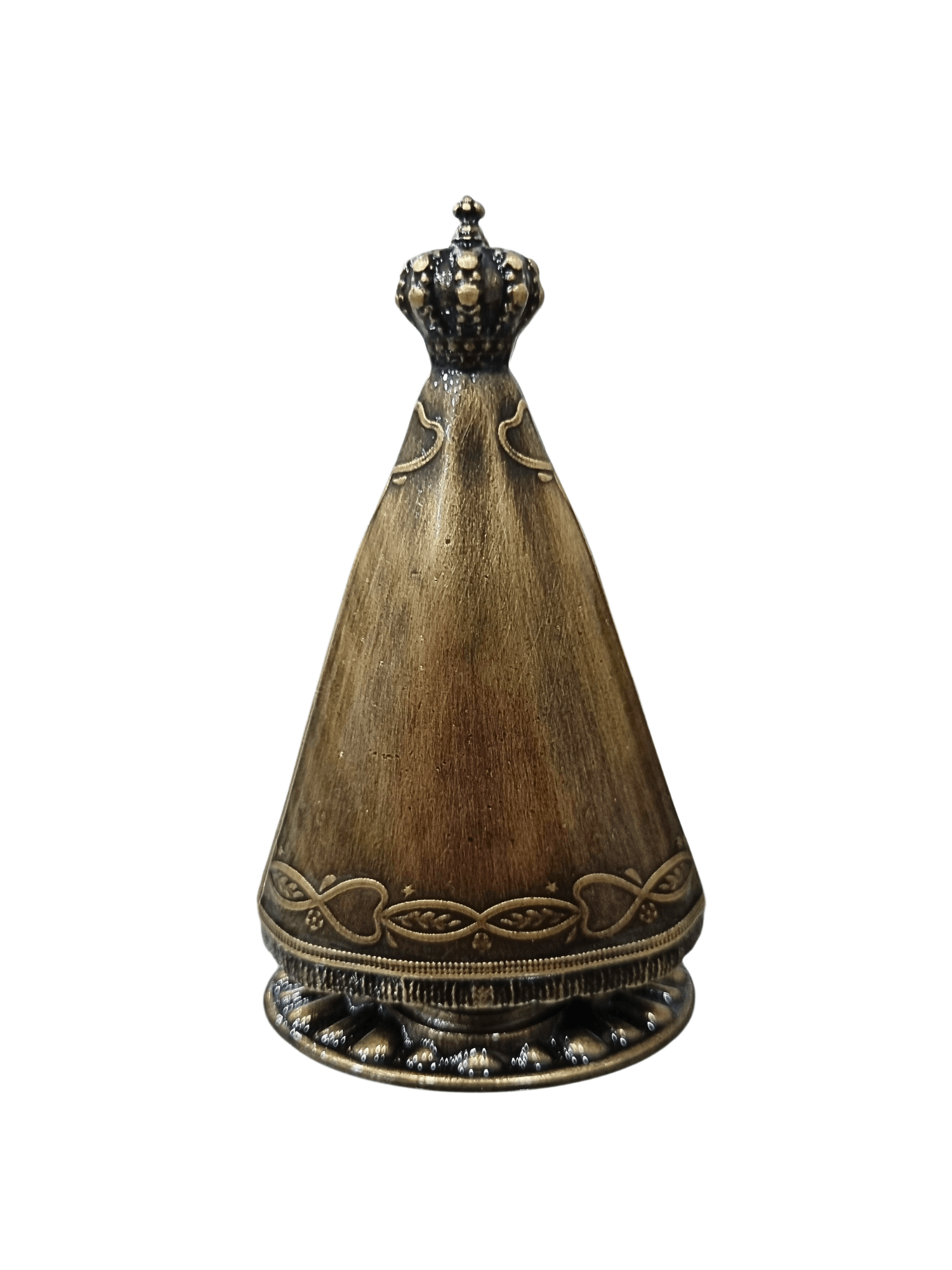 Imagem de Nossa Senhora Aparecida Metal Galvanizado Ouro Velho 10,5 cm-TerraCotta Arte Sacra