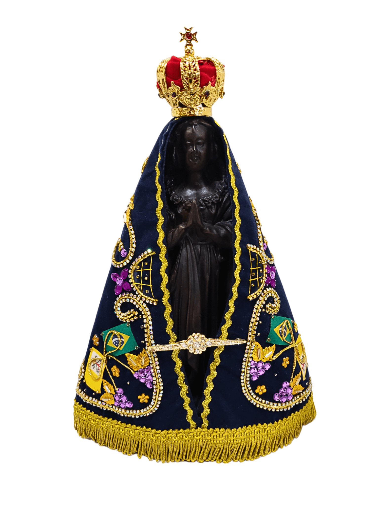 Imagem de Nossa Senhora Aparecida com Manto Uva 29 cm-TerraCotta Arte Sacra
