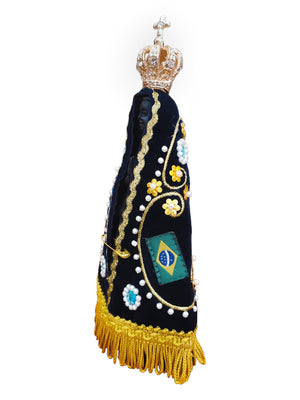 Imagem de Nossa Senhora Aparecida com Manto e Coroa 18 cm-TerraCotta Arte Sacra