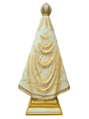 Imagem de Nossa Senhora Aparecida em Pó de Mármore Cor Marfim 70 cm-TerraCotta Arte Sacra