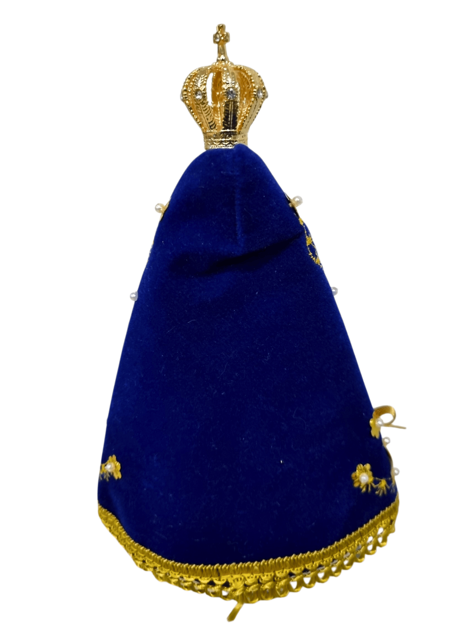 Imagem de Nossa Senhora Aparecida em Pó de Mármore Manto Arabesco Folha 18 cm-TerraCotta Arte Sacra