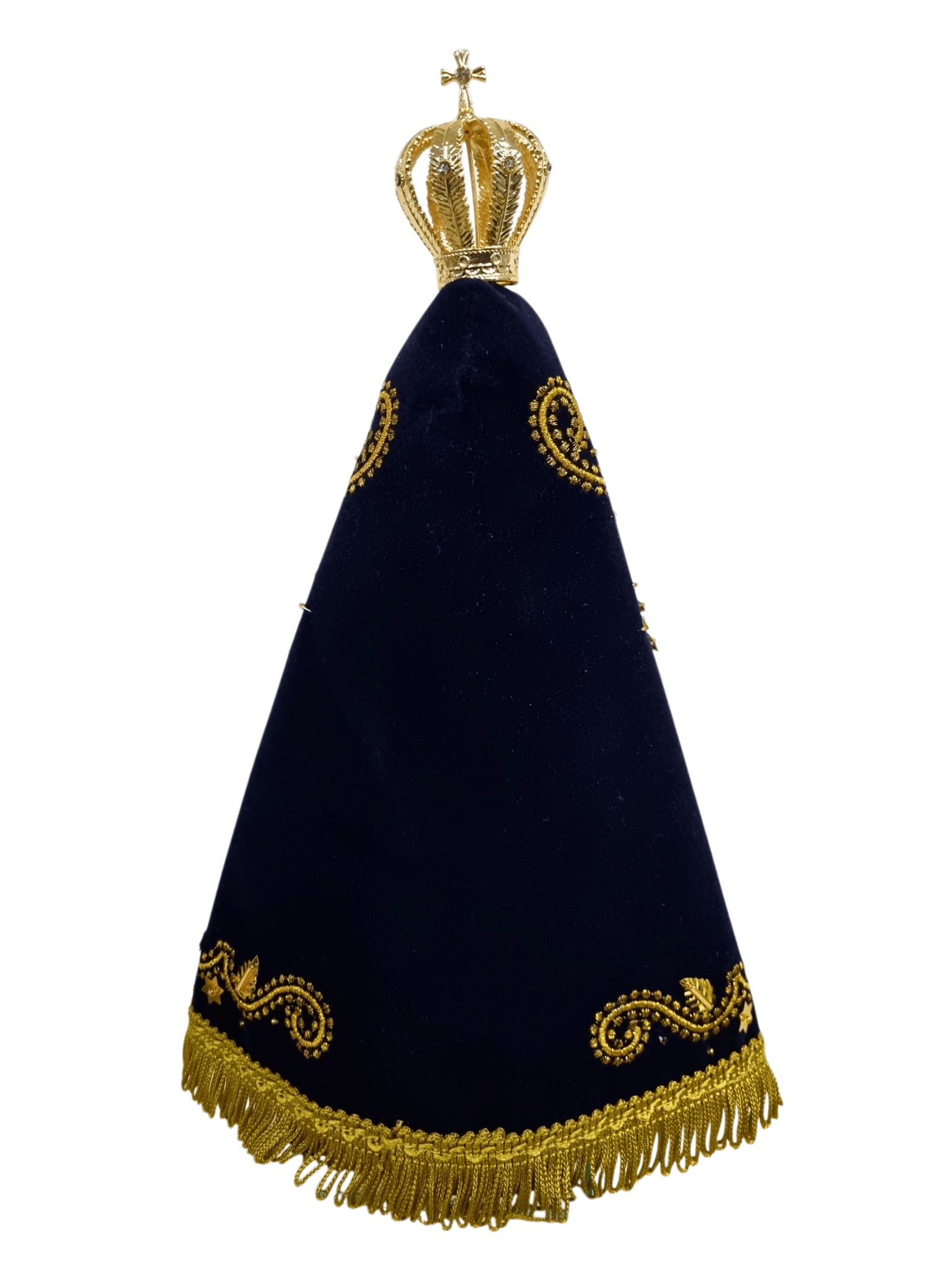 Imagem de Nossa Senhora Aparecida em Pó de Mármore Manto Flor Dourada 30 cm-TerraCotta Arte Sacra