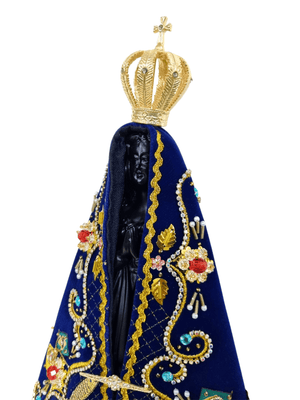 Imagem de Nossa Senhora Aparecida em Pó de Mármore Manto Pesca Milagrosa 30 cm-TerraCotta Arte Sacra