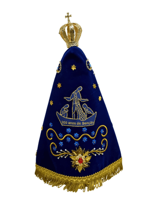 Imagem de Nossa Senhora Aparecida em Pó de Mármore Manto Pesca Milagrosa 30 cm-TerraCotta Arte Sacra