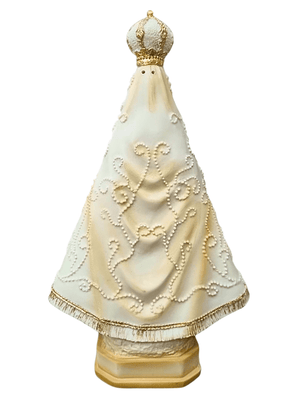 Imagem de Nossa Senhora Aparecida em Pó de Mármore Marfim 20 cm-TerraCotta Arte Sacra