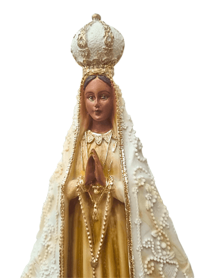 Imagem de Nossa Senhora Aparecida em Pó de Mármore Marfim 20 cm-TerraCotta Arte Sacra