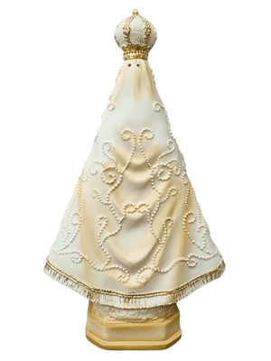 Imagem de Nossa Senhora Aparecida em Pó de Mármore Marfim 30 cm-TerraCotta Arte Sacra