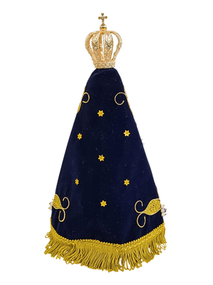 Imagem de Nossa Senhora Aparecida em Pó de Mármore com Manto Oficial Luxo 36 cm-TerraCotta Arte Sacra