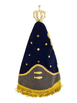 Imagem de Nossa Senhora Aparecida em Pó de Mármore com Manto Pesca Milagrosa 36 cm-TerraCotta Arte Sacra