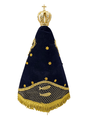 Imagem de Nossa Senhora Aparecida em Pó de Mármore com Manto Pesca Milagrosa 36 cm-TerraCotta Arte Sacra