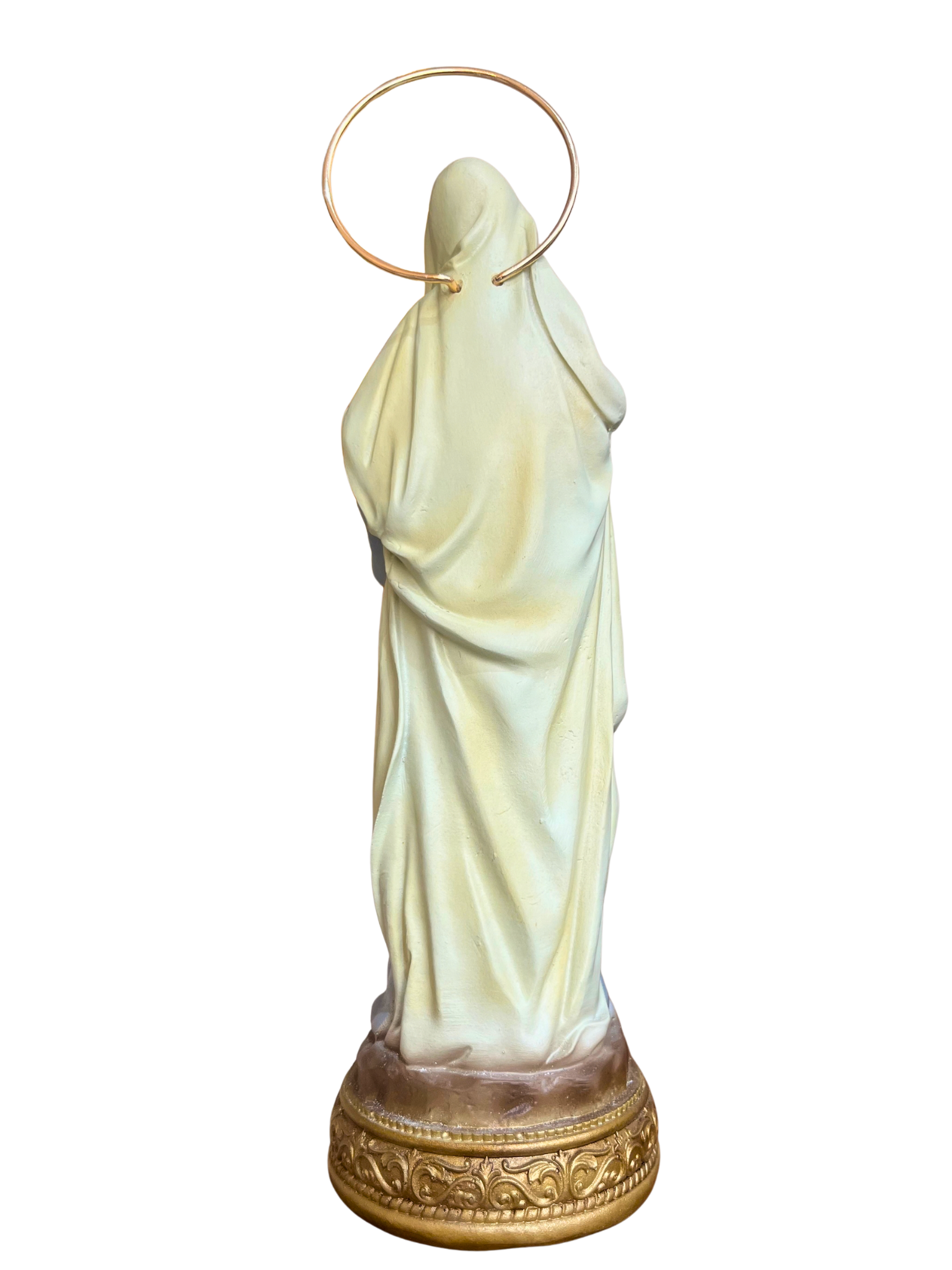 Imagem de Nossa Senhora Grávida em Pó de Mármore Colorida com auréola 20 cm-TerraCotta Arte Sacra