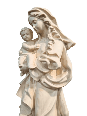 Imagem de Nossa Senhora Madonna em Madeira Italiana Natural 40 cm-TerraCotta Arte Sacra