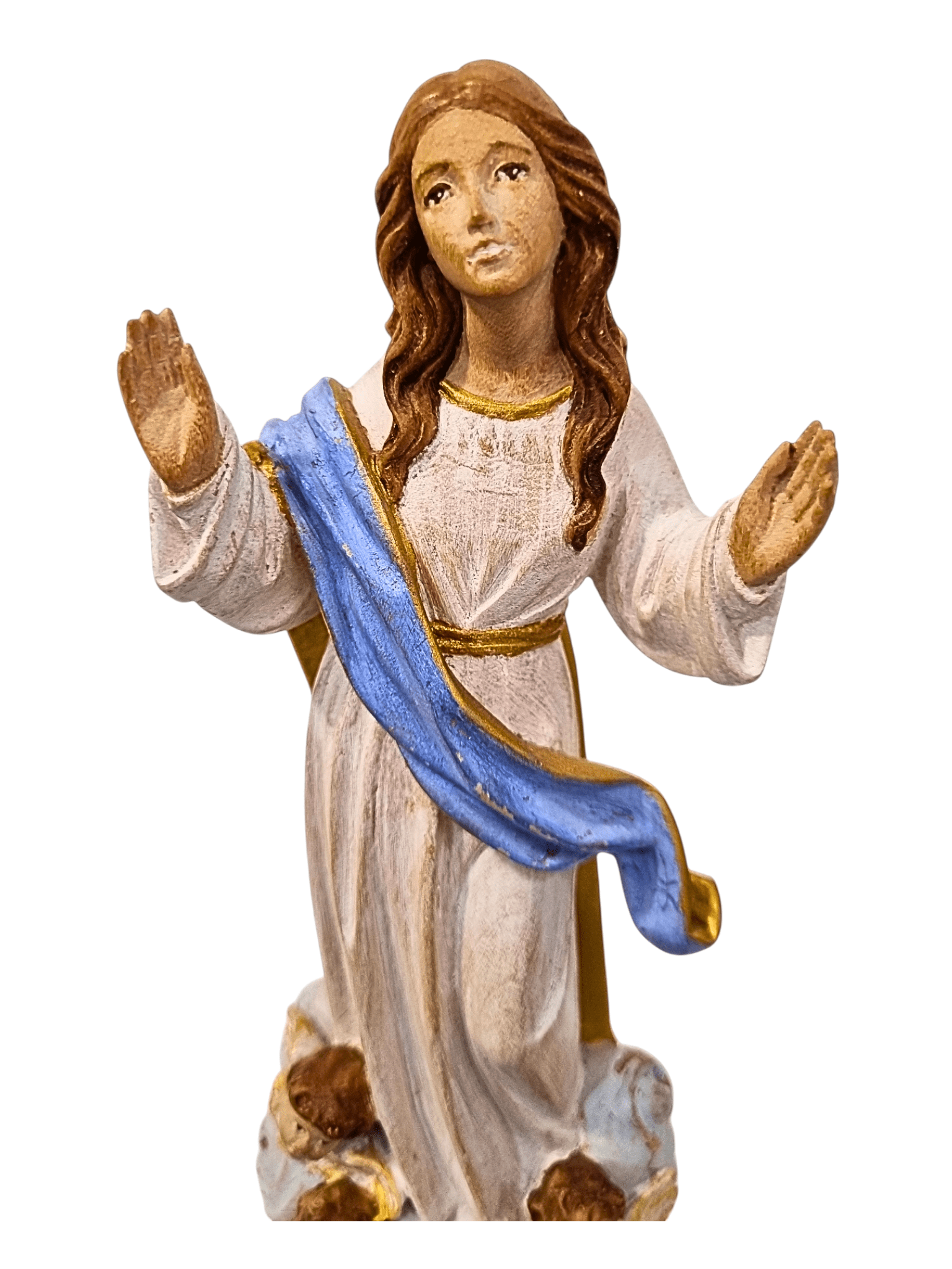 Imagem de Nossa Senhora da Assunção Colorida em Madeira 20 cm-TerraCotta Arte Sacra