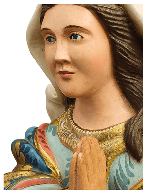Imagem de Nossa Senhora da Conceição de Madeira Policromada com Olhos de Vidro (Barroco Brasileiro) 80 cm-TerraCotta Arte Sacra