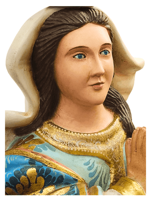 Imagem de Nossa Senhora da Conceição de Madeira Policromada com Olhos de Vidro (Barroco Brasileiro) 80 cm-TerraCotta Arte Sacra