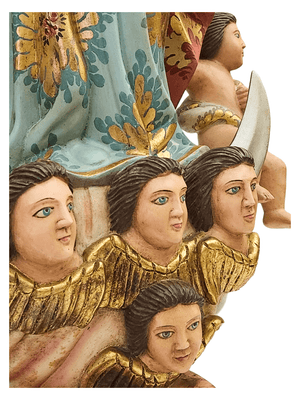 Imagem de Nossa Senhora da Conceição de Madeira Policromada com Olhos de Vidro (Barroco Brasileiro) 80 cm-TerraCotta Arte Sacra