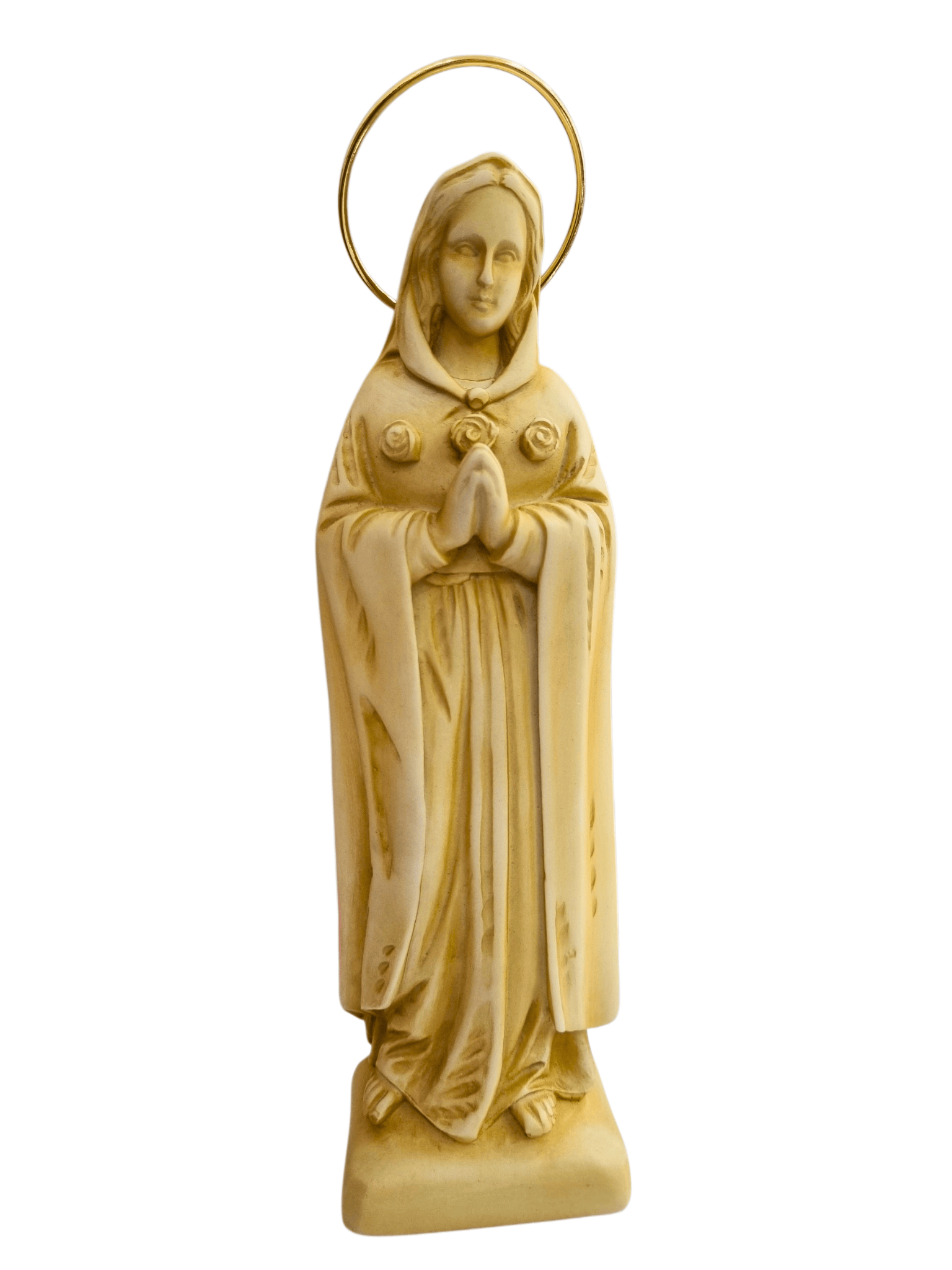 Imagem de Nossa Senhora da Rosa Mística de Pó de Mármore Marfim 15 cm-TerraCotta Arte Sacra