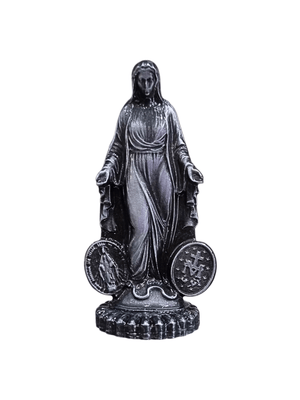 Imagem de Nossa Senhora das Graças com Medalha em Metal 6 cm-TerraCotta Arte Sacra