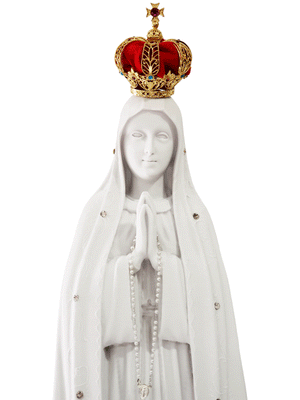 Imagem de Nossa Senhora de Fátima 65 cm em Pó de Mármore-TerraCotta Arte Sacra