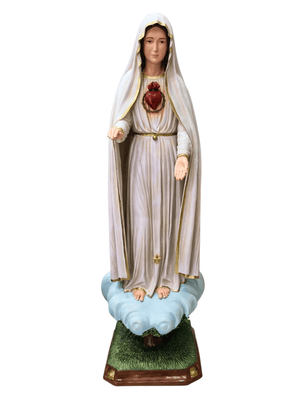 Imagem de Nossa Senhora de Fátima Colorida em Fibra de Vidro 180 m-TerraCotta Arte Sacra