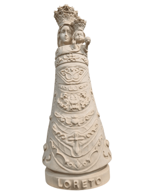Imagem de Nossa Senhora de Loreto em Madeira Italiana Natural 25 cm-TerraCotta Arte Sacra