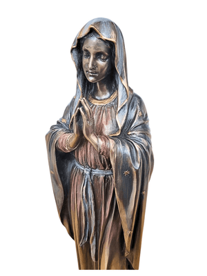 Imagem de Nossa Senhora de Pentecostes com Acabamento em Bronze 30 cm-TerraCotta Arte Sacra
