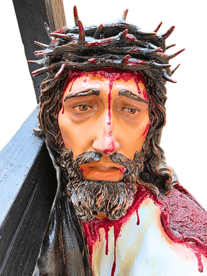 Imagem de Nosso Senhor dos Passos Colorida em Fibra de Vidro 130 m-TerraCotta Arte Sacra