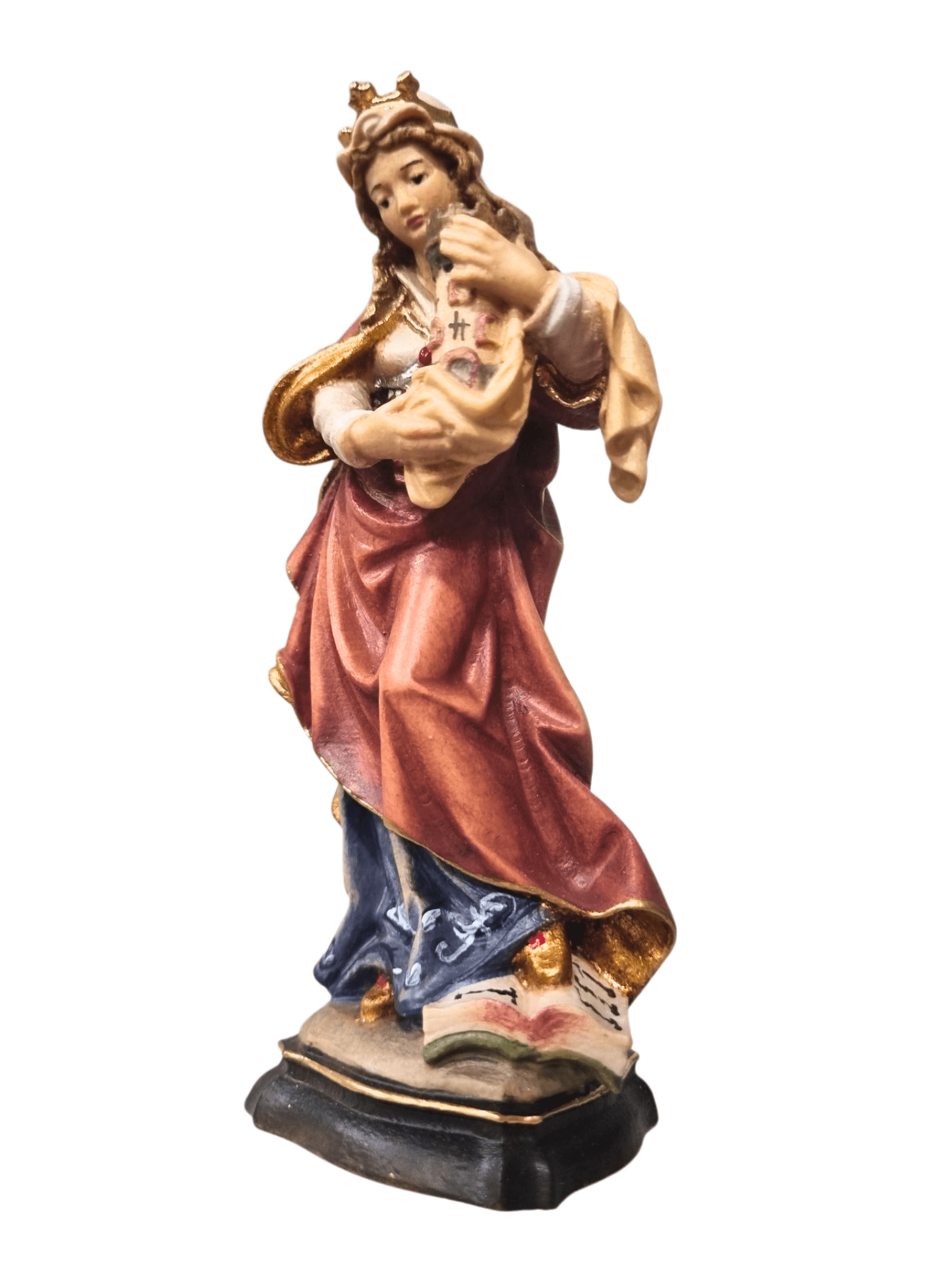 Imagem de Santa Bárbara em Madeira Italiana 15 cm-TerraCotta Arte Sacra